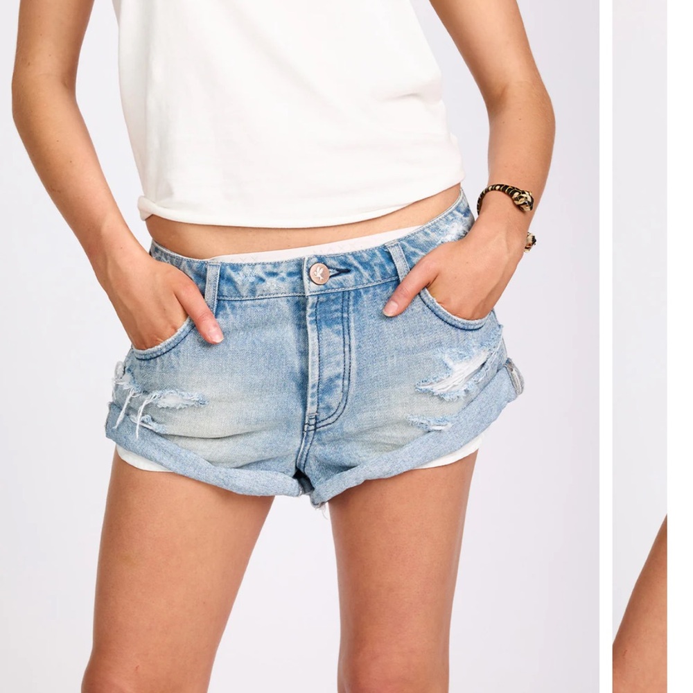 One Teaspoon Low Rise Bandits Denim Shorts